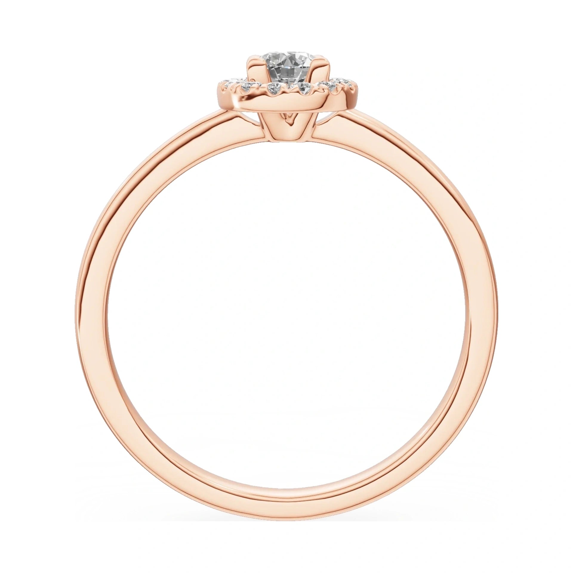 GREMARI Seven Aura round-cut natural diamond engagement ring in 14K rose gold, 0.15 ct