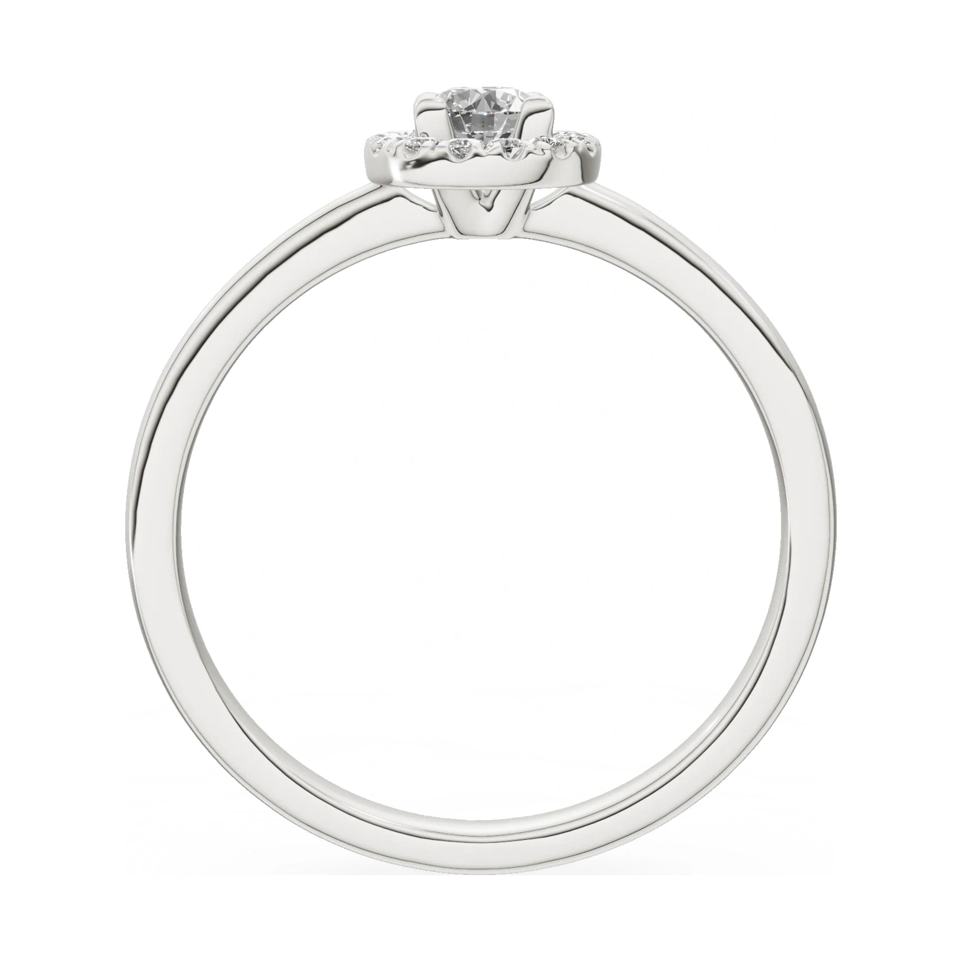 GREMARI Seven Aura round-cut natural diamond engagement ring in 14K white gold, 0.15 ct