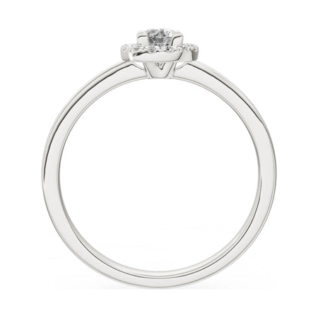 GREMARI Seven Aura round-cut natural diamond engagement ring in 14K white gold, 0.15 ct