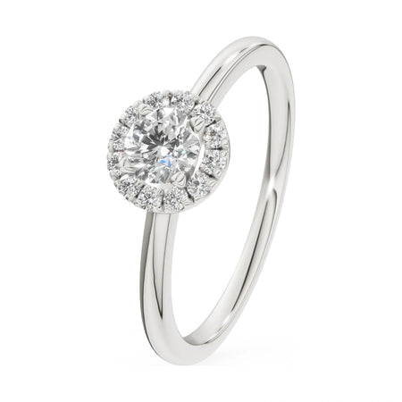 0.30 ct round-cut natural diamond GREMARI Seven Aura engagement ring in 14K white gold