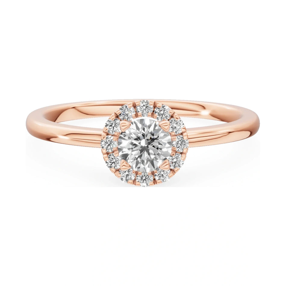 GREMARI Seven Aura 14K rose gold engagement ring with 0.30 ct round-cut natural diamond