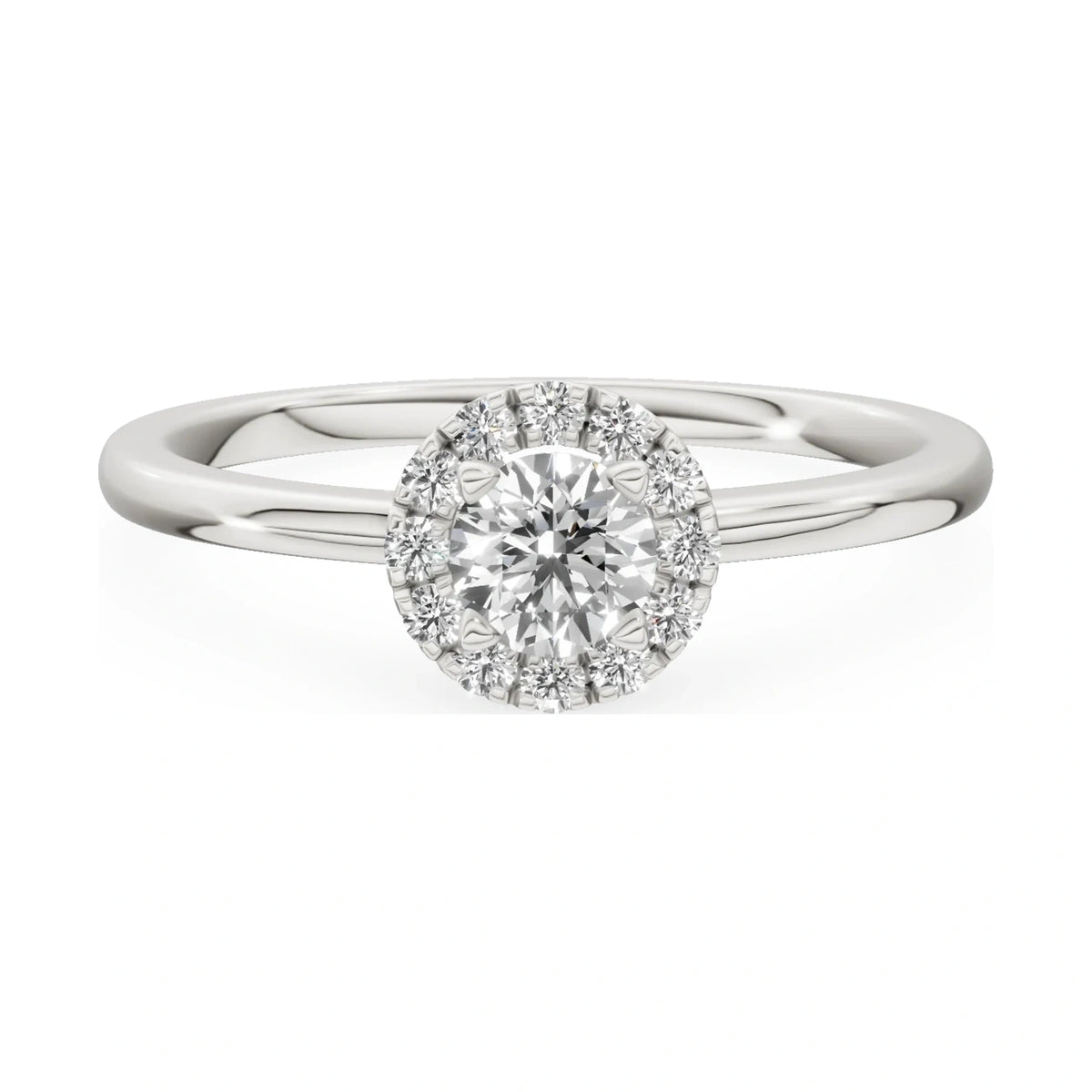 GREMARI Seven Aura 14K white gold engagement ring with 0.30 ct round-cut natural diamond