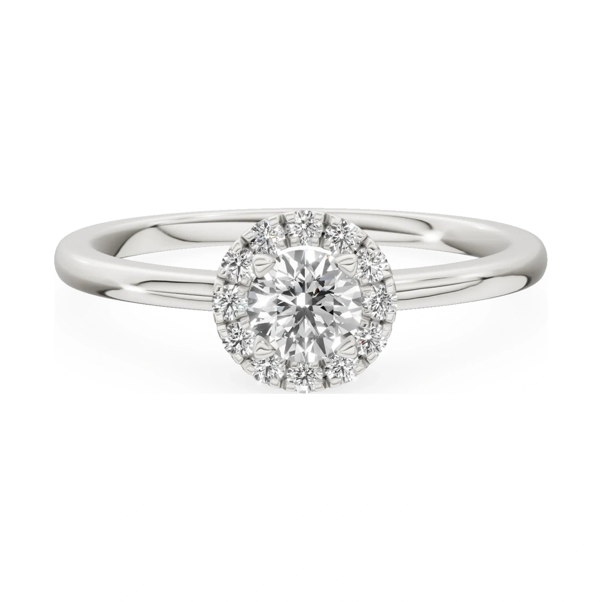 GREMARI Seven Aura 14K white gold engagement ring with 0.30 ct round-cut natural diamond