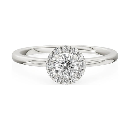 GREMARI Seven Aura 14K white gold engagement ring with 0.30 ct round-cut natural diamond