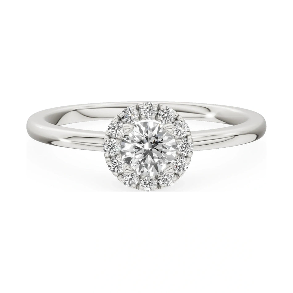 GREMARI Seven Aura 14K white gold engagement ring with 0.30 ct round-cut natural diamond