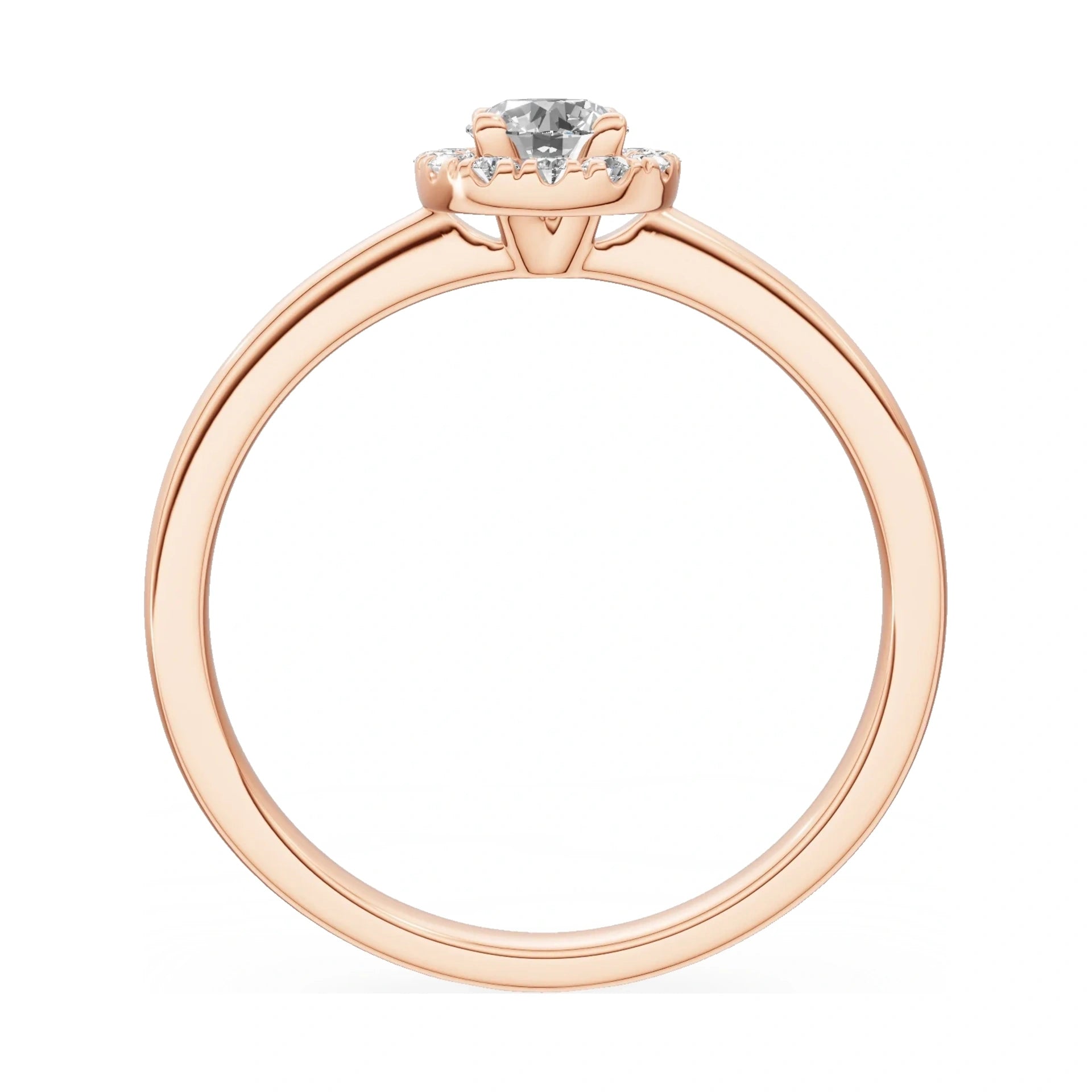 GREMARI Seven Aura round-cut natural diamond engagement ring in 14K yellow gold, 0.30 ct