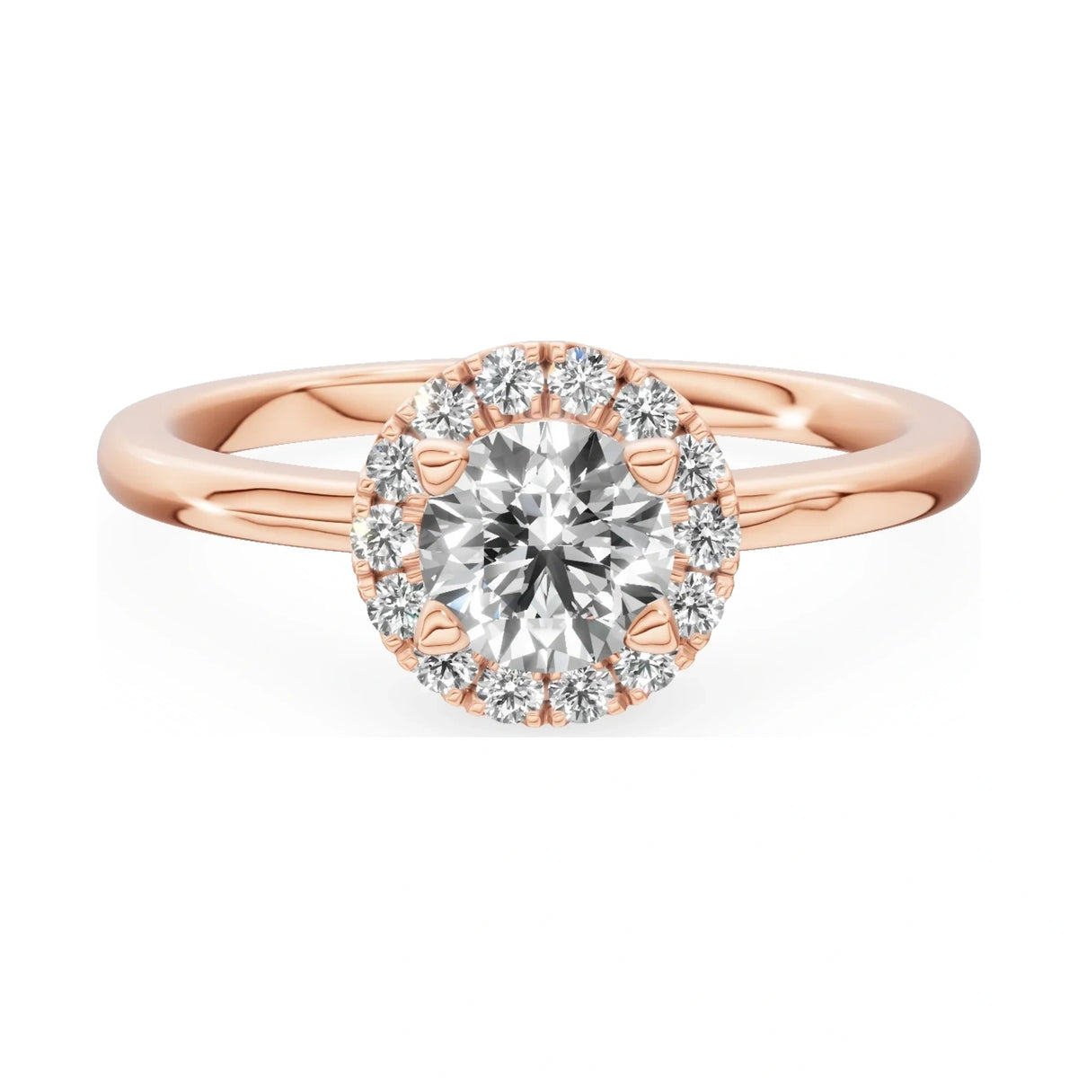 GREMARI Seven Aura 14K rose gold engagement ring with 0.50 ct round-cut natural diamond