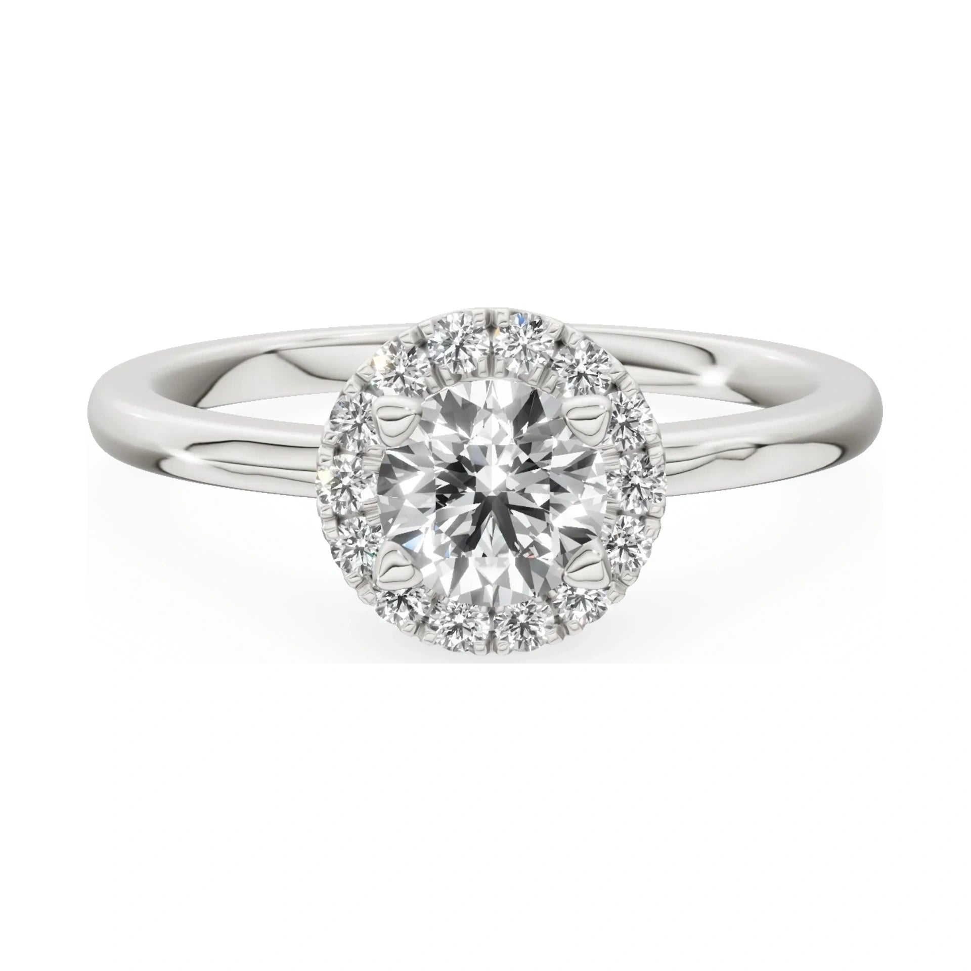 GREMARI Seven Aura 14K white gold engagement ring with 0.50 ct round-cut natural diamond