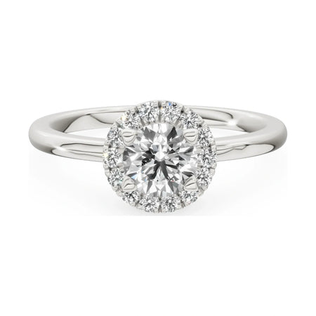 GREMARI Seven Aura 14K white gold engagement ring with 0.50 ct round-cut natural diamond