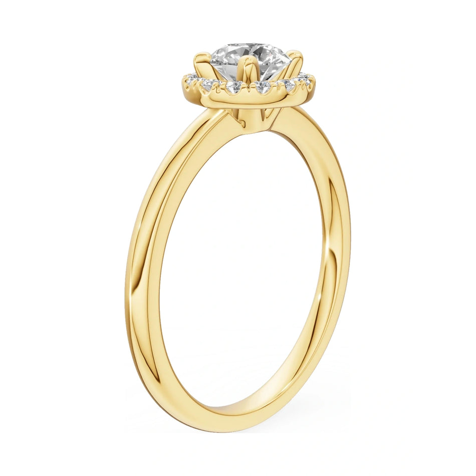 14K yellow gold GREMARI Seven Aura ring with 0.50 ct round-cut natural diamond