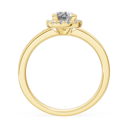 GREMARI Seven Aura round-cut natural diamond engagement ring in 14K yellow gold, 0.50 ct