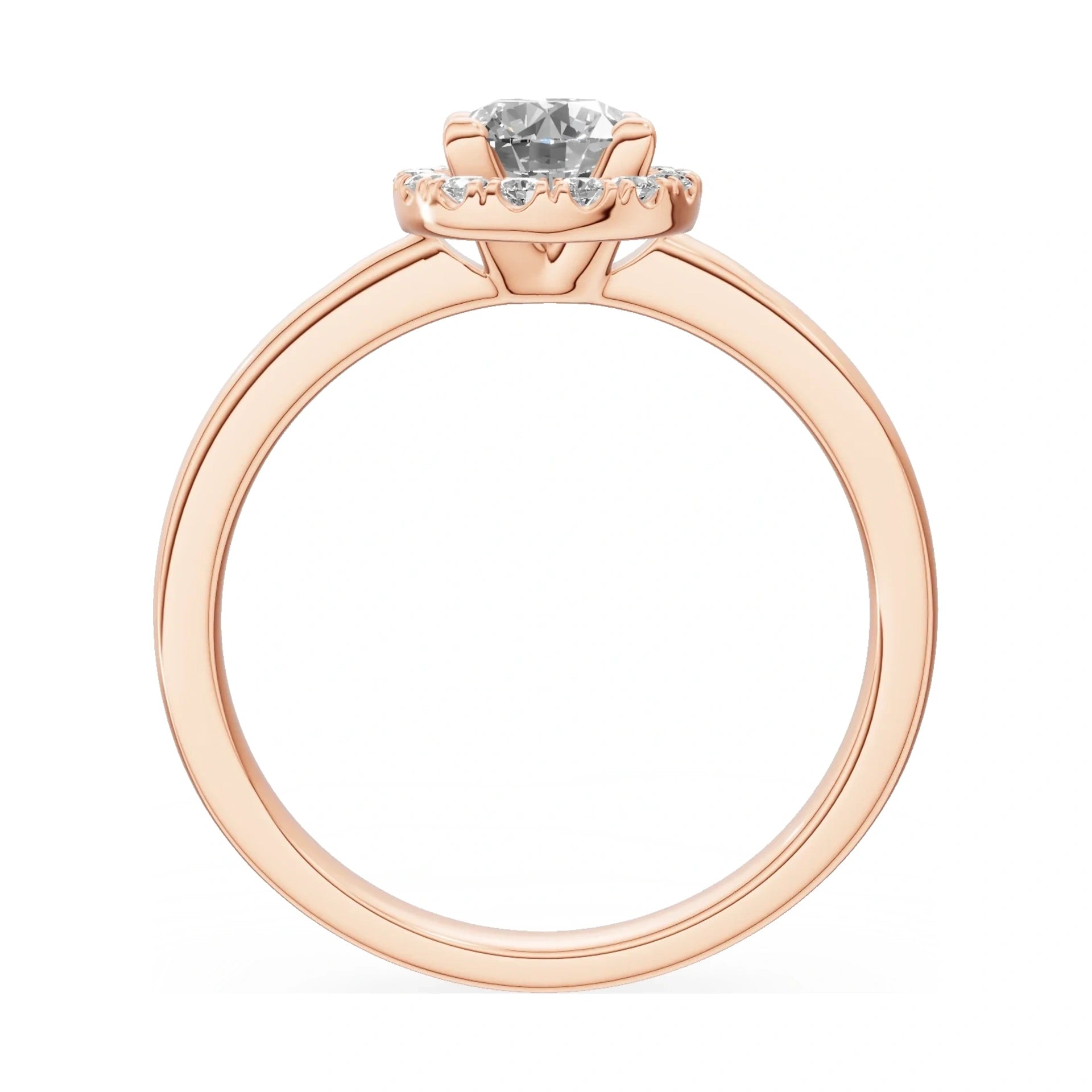 GREMARI Seven Aura round-cut natural diamond engagement ring in 14K rose gold, 0.50 ct