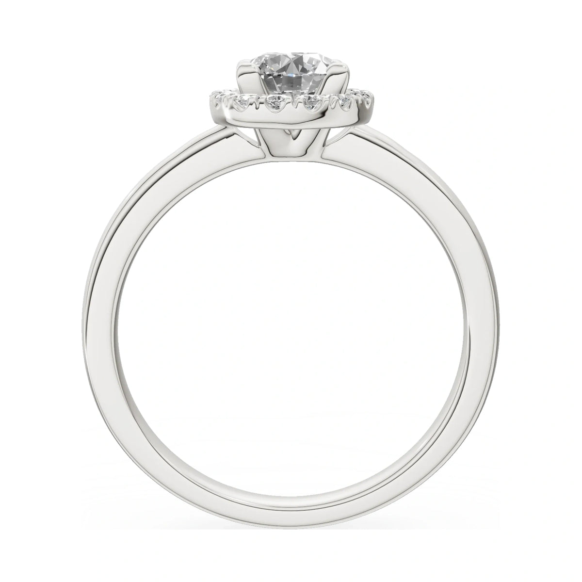 GREMARI Seven Aura round-cut natural diamond engagement ring in 14K white gold, 0.50 ct