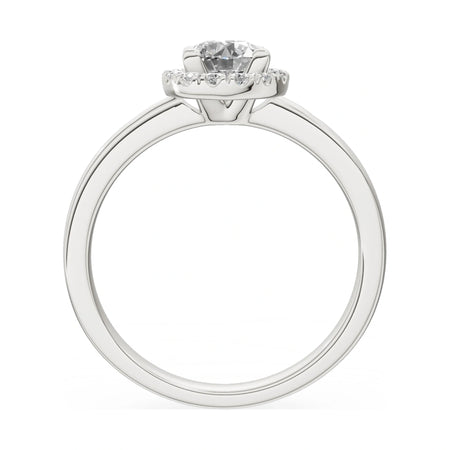 GREMARI Seven Aura round-cut natural diamond engagement ring in 14K white gold, 0.50 ct