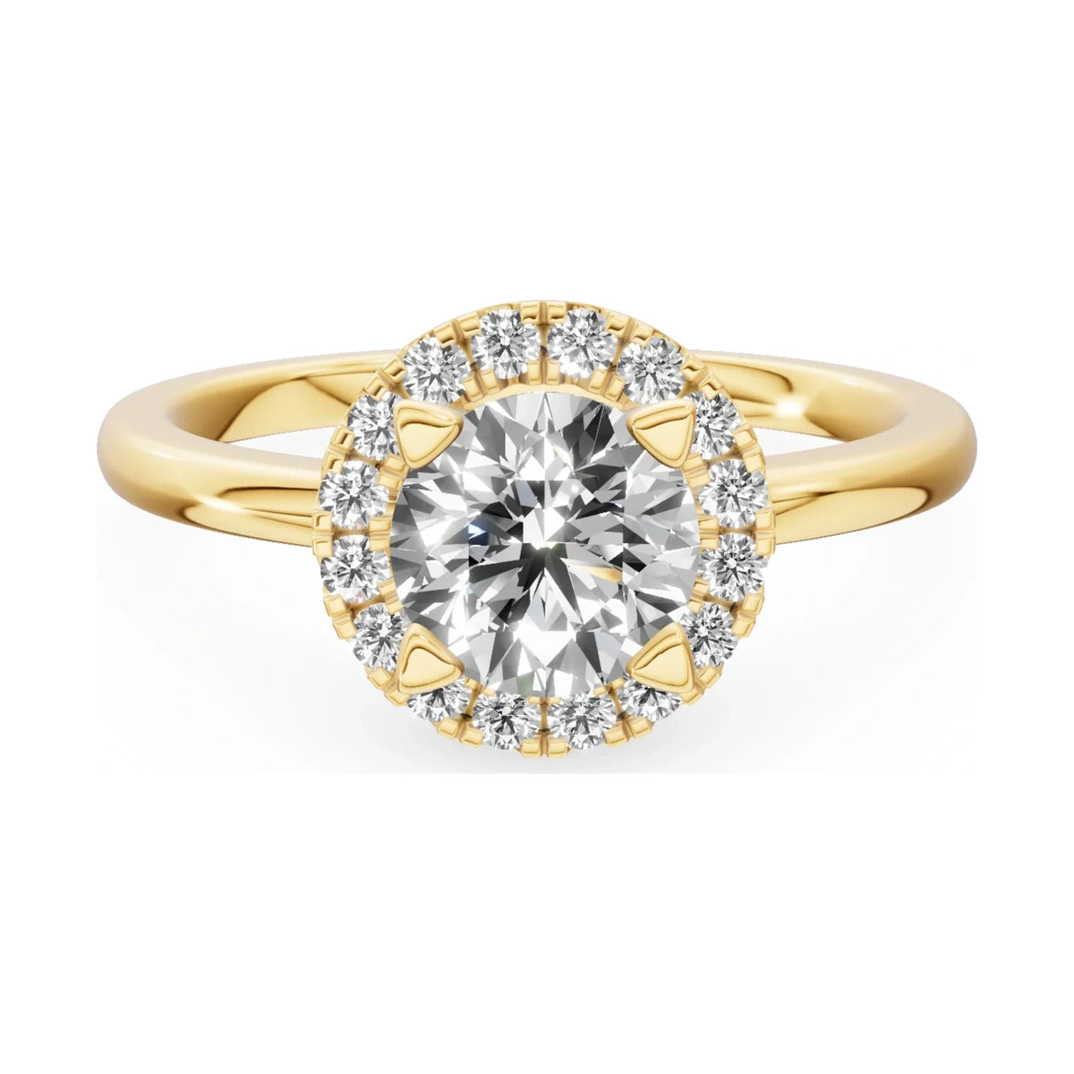 GREMARI Seven Aura 14K yellow gold engagement ring with 1.00 ct round-cut natural diamond