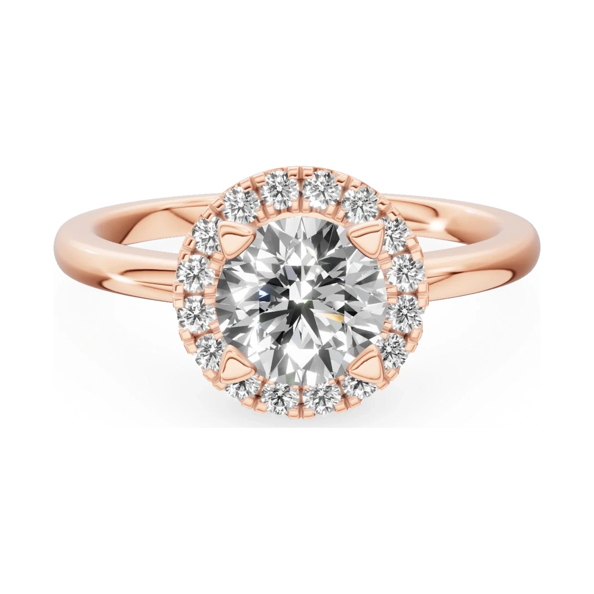 GREMARI Seven Aura 14K rose gold engagement ring with 1.00 ct round-cut natural diamond