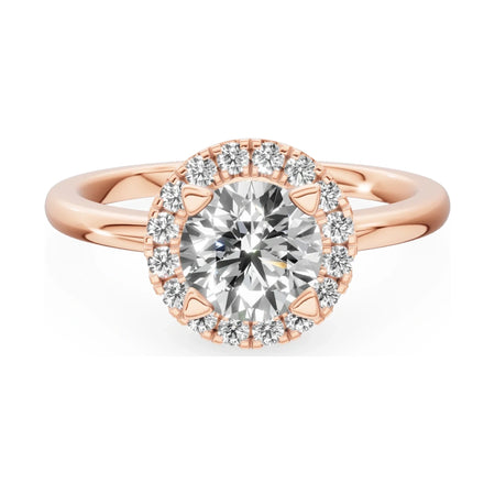 GREMARI Seven Aura 14K rose gold engagement ring with 1.00 ct round-cut natural diamond