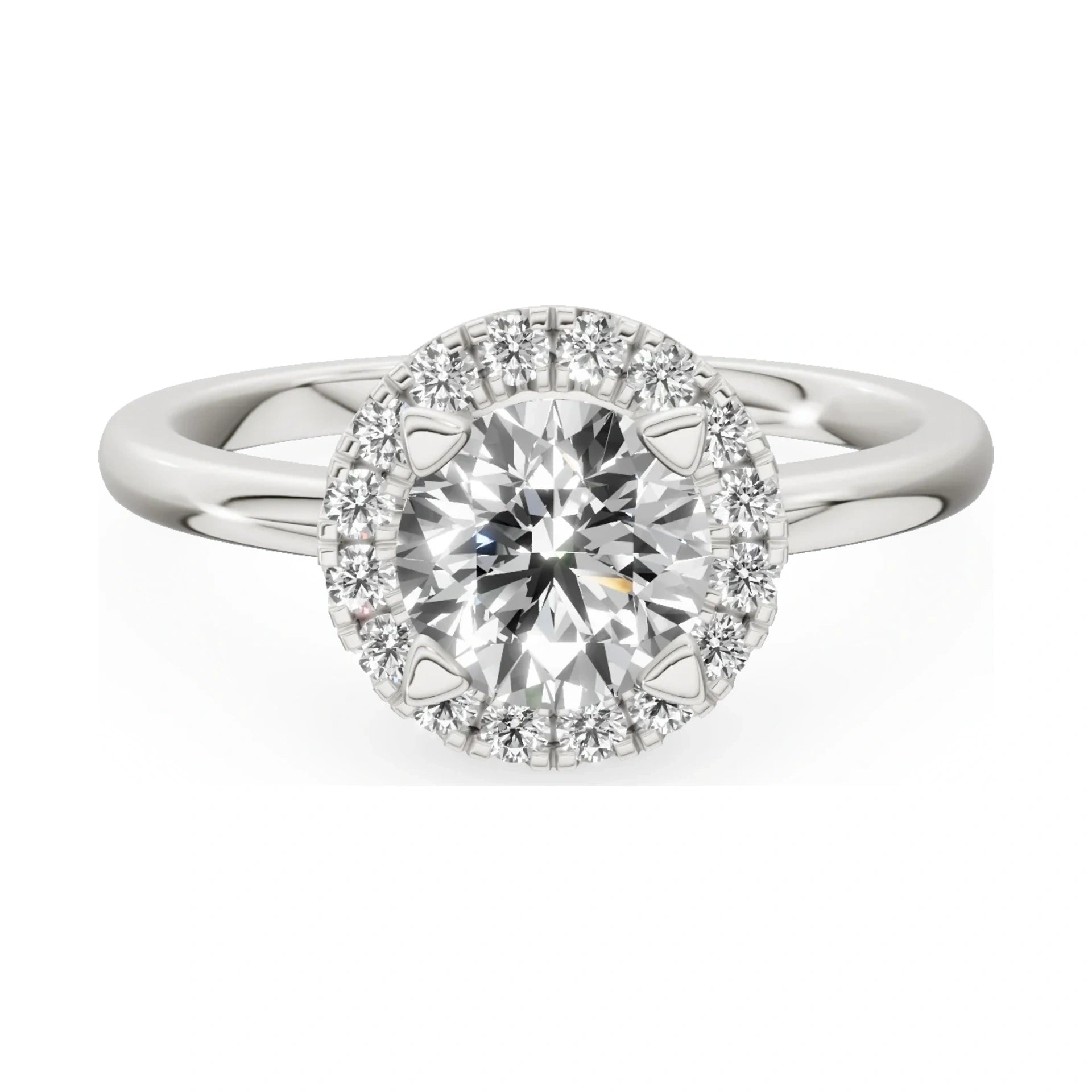 GREMARI Seven Aura 14K white gold engagement ring with 1.00 ct round-cut natural diamond