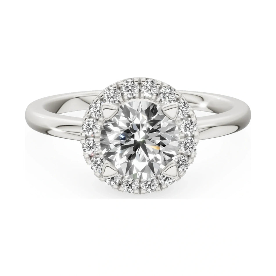 GREMARI Seven Aura 14K white gold engagement ring with 1.00 ct round-cut natural diamond
