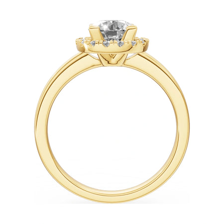 GREMARI Seven Aura round-cut natural diamond engagement ring in 14K yellow gold, 1.00 ct