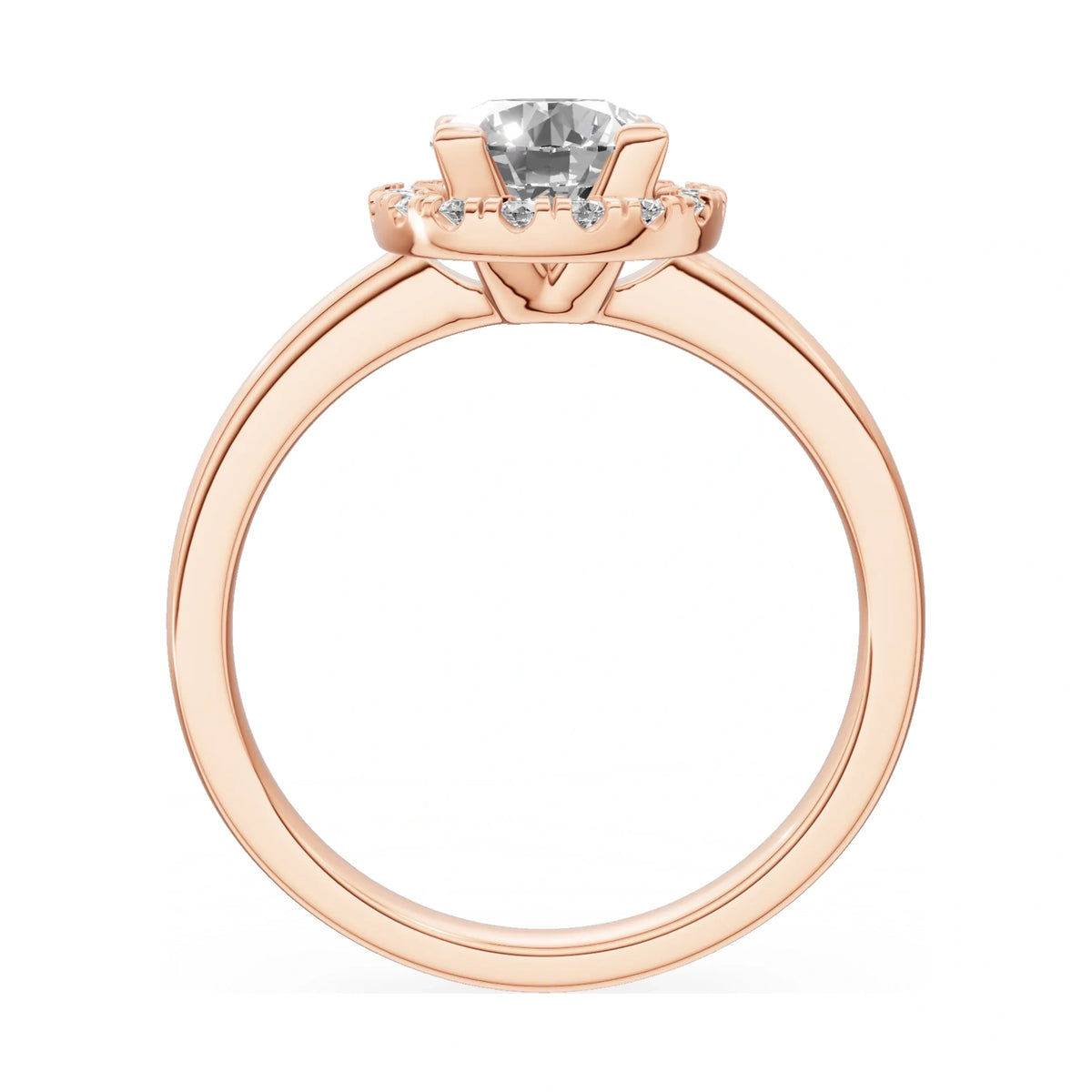 GREMARI Seven Aura round-cut natural diamond engagement ring in 14K rose gold, 1.00 ct