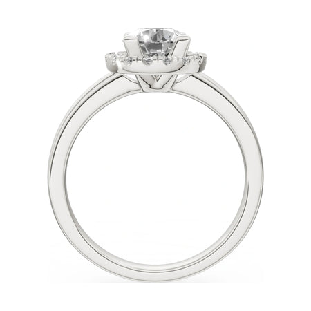 GREMARI Seven Aura round-cut natural diamond engagement ring in 14K white gold, 1.00 ct