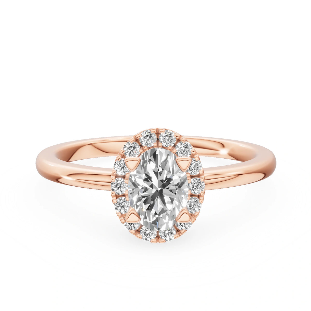 Gremari Seven Aura zásnubný prsteň z ružového zlata s 0,50 ct lab-grown diamantom – Oval