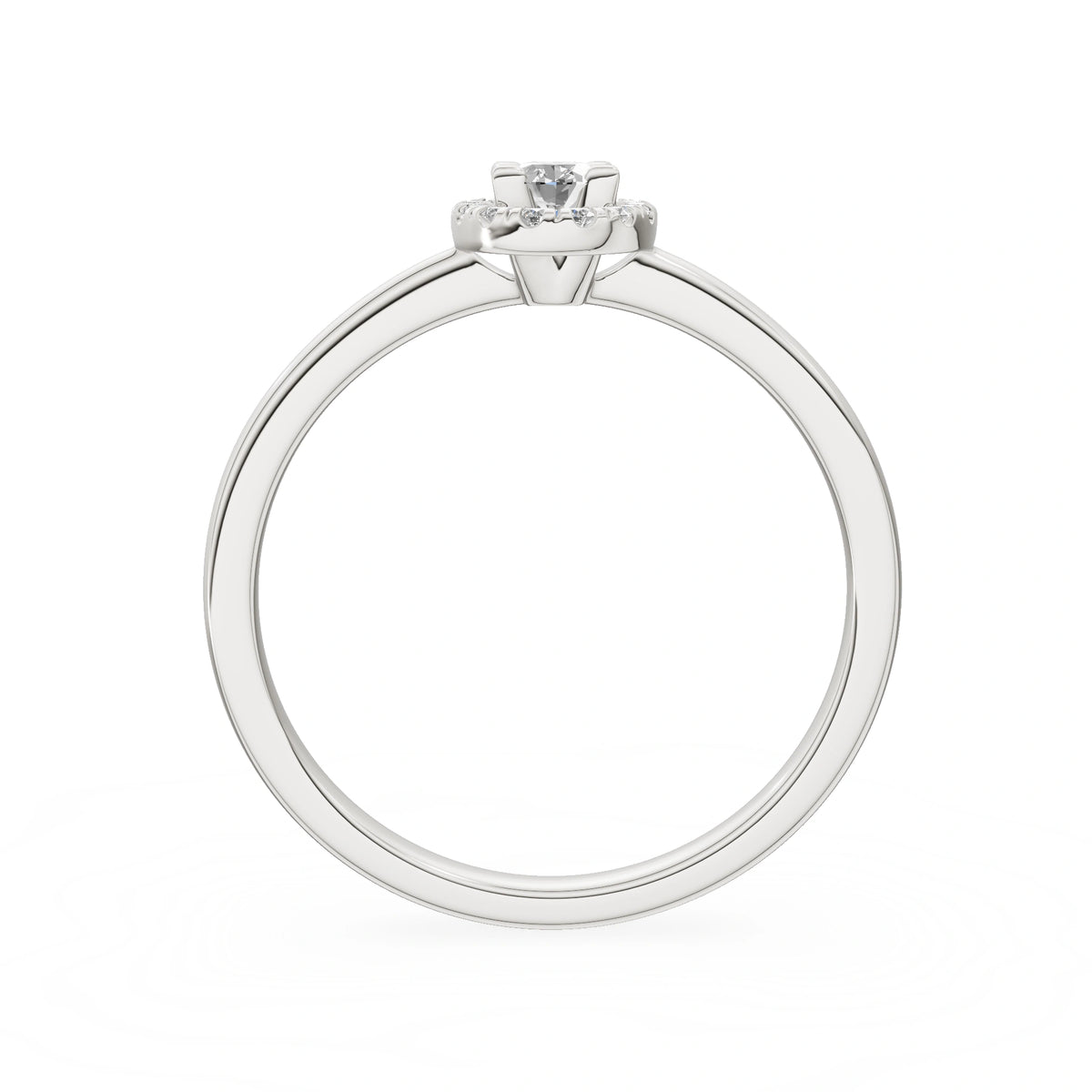 Gremari Seven Aura zásnubný prsteň z bieleho zlata s 0,15 ct lab-grown diamantom – Oval