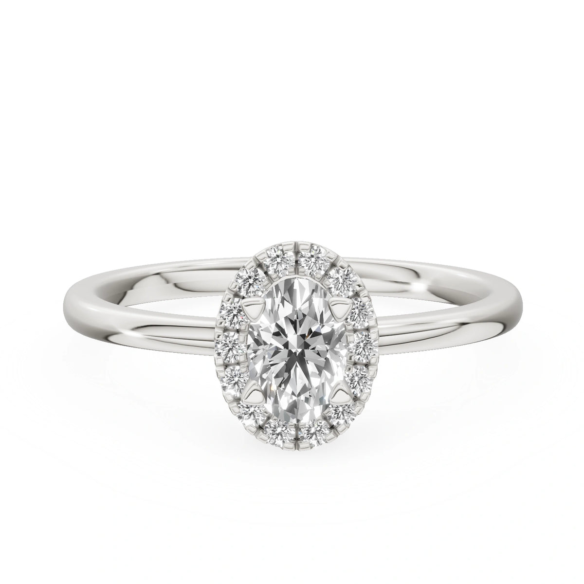 Gremari Seven Aura zásnubný prsteň z bieleho zlata s 0,30 ct lab-grown diamantom – Oval