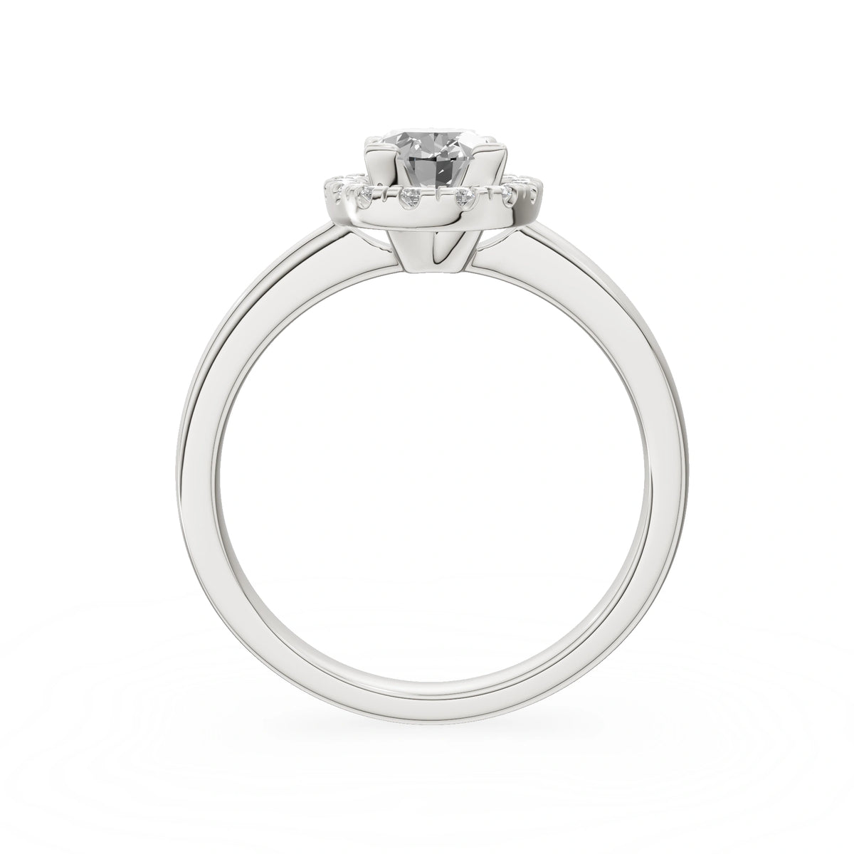 Gremari Seven Aura zásnubný prsteň z bieleho zlata s 1,00 ct lab-grown diamantom – Oval