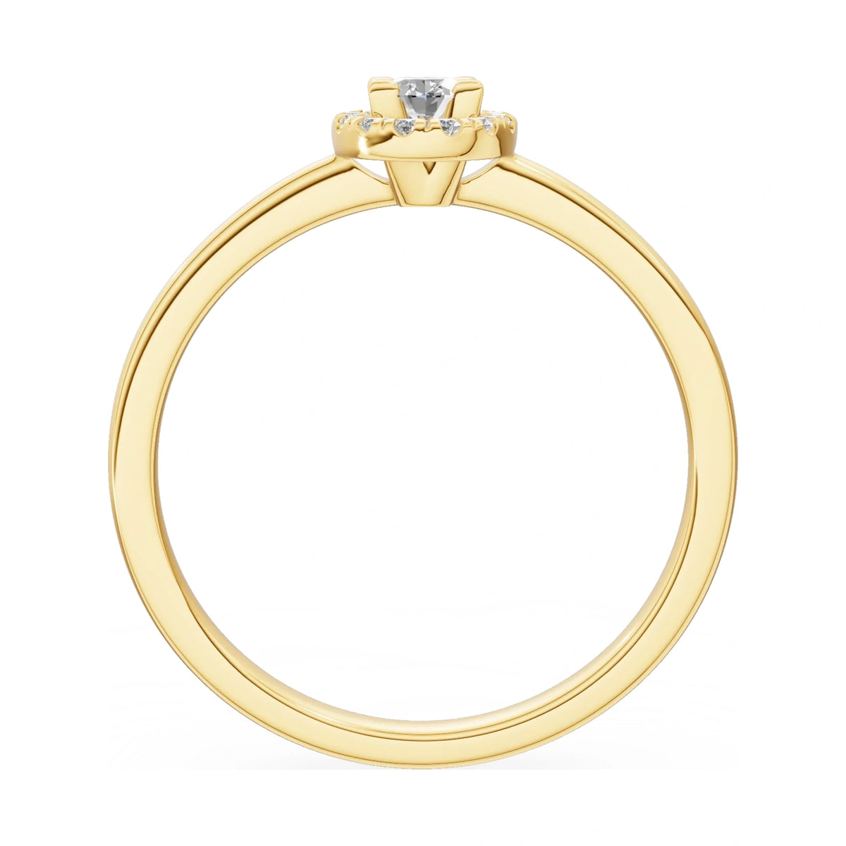 GREMARI Seven Aura oval-cut natural diamond engagement ring in 14K yellow gold, 0.15 ct