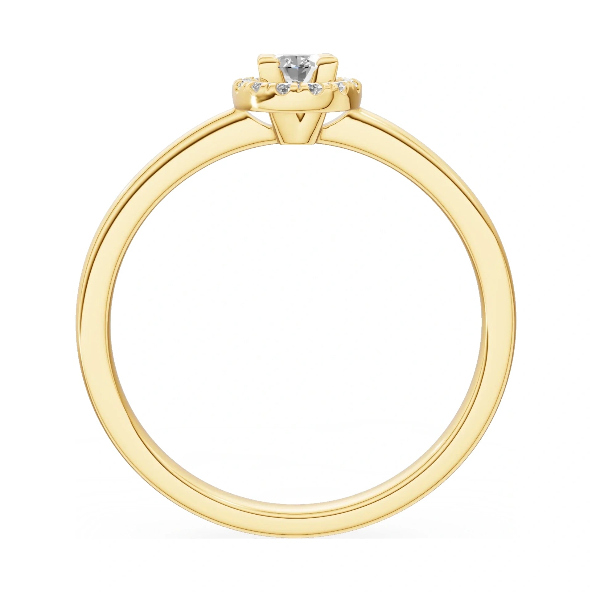 GREMARI Seven Aura oval-cut natural diamond engagement ring in 14K yellow gold, 0.15 ct
