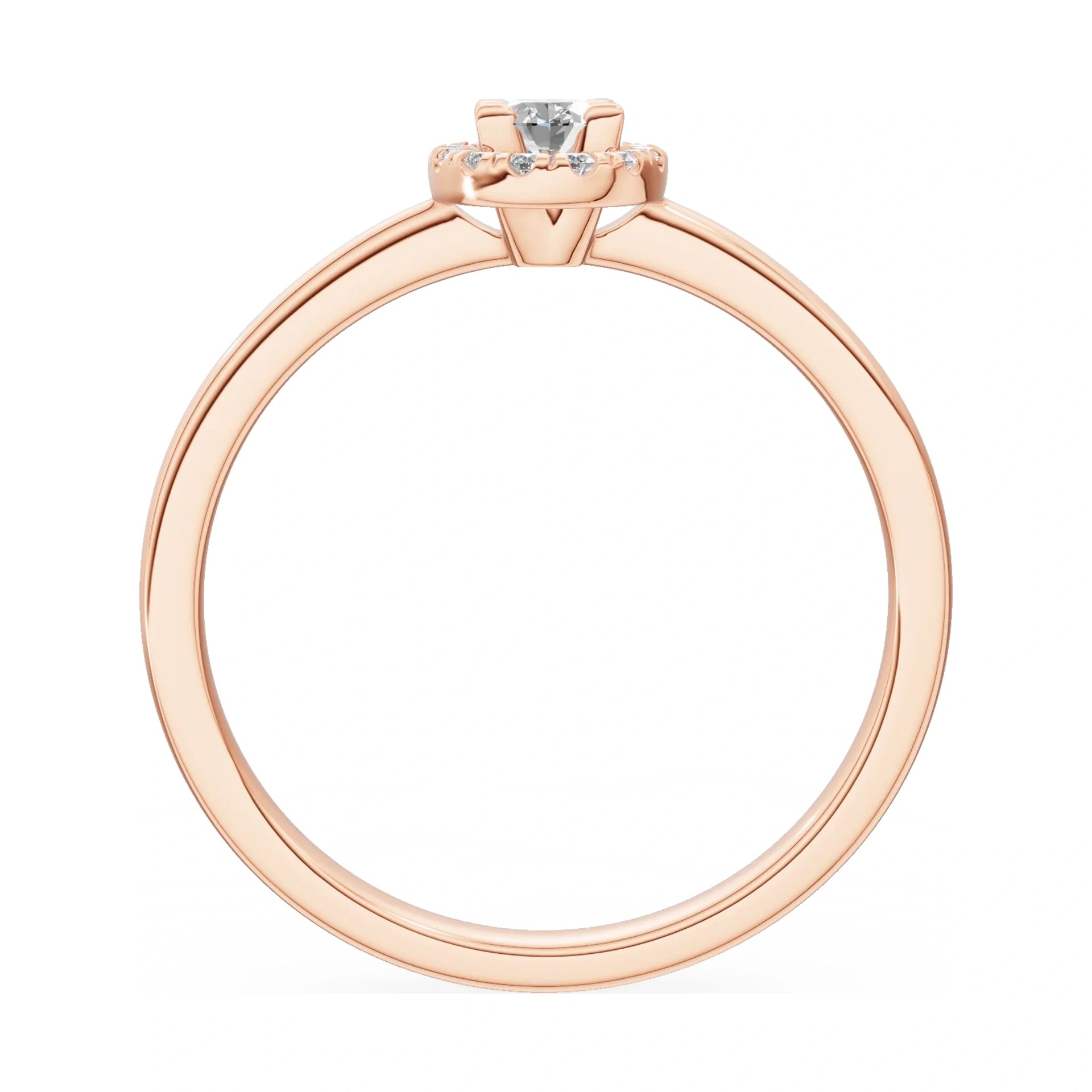 GREMARI Seven Aura oval-cut natural diamond engagement ring in 14K rose gold, 0.15 ct