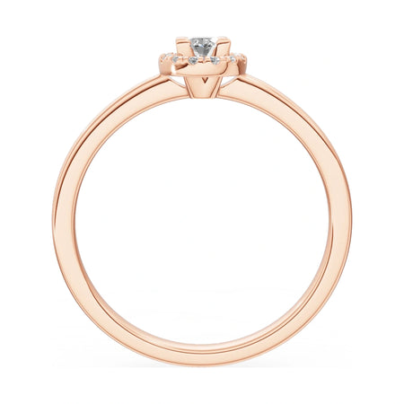 GREMARI Seven Aura oval-cut natural diamond engagement ring in 14K rose gold, 0.15 ct