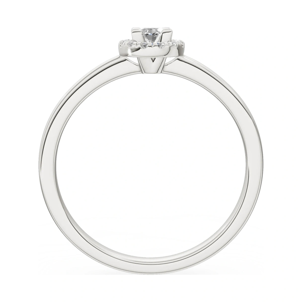 GREMARI Seven Aura oval-cut natural diamond engagement ring in 14K white gold, 0.15 ct