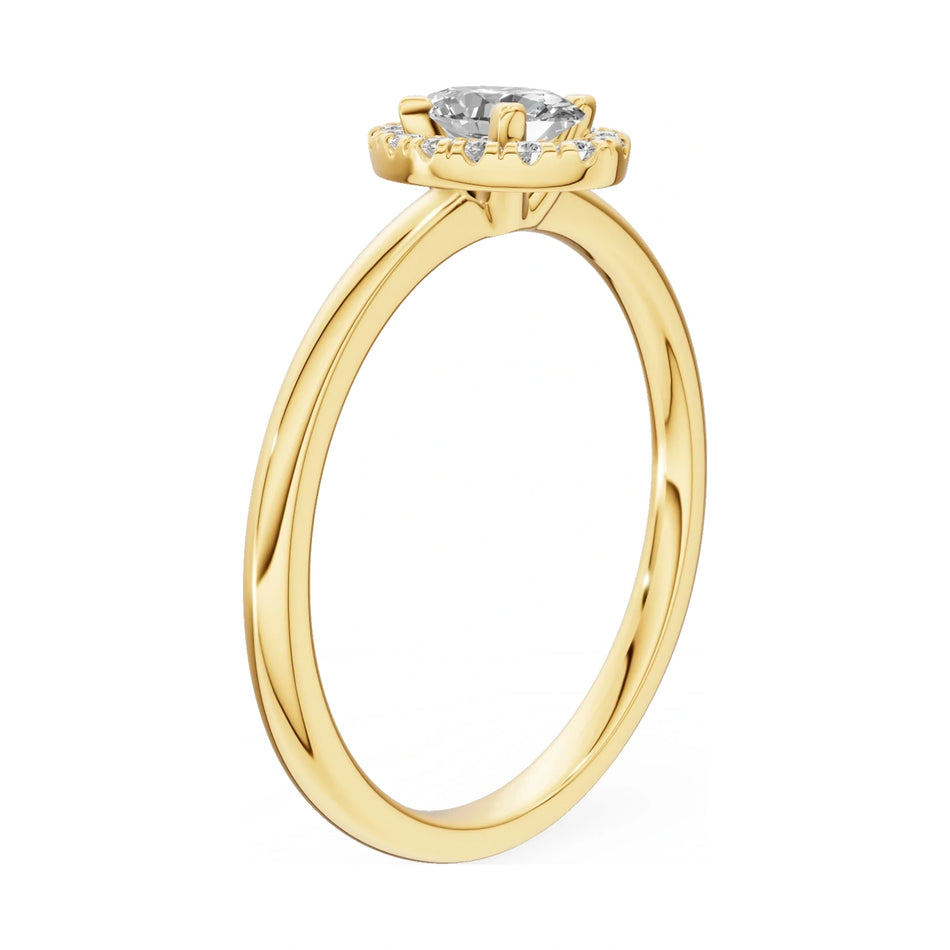 14K yellow gold GREMARI Seven Aura ring with 0.30 ct oval-cut natural diamond