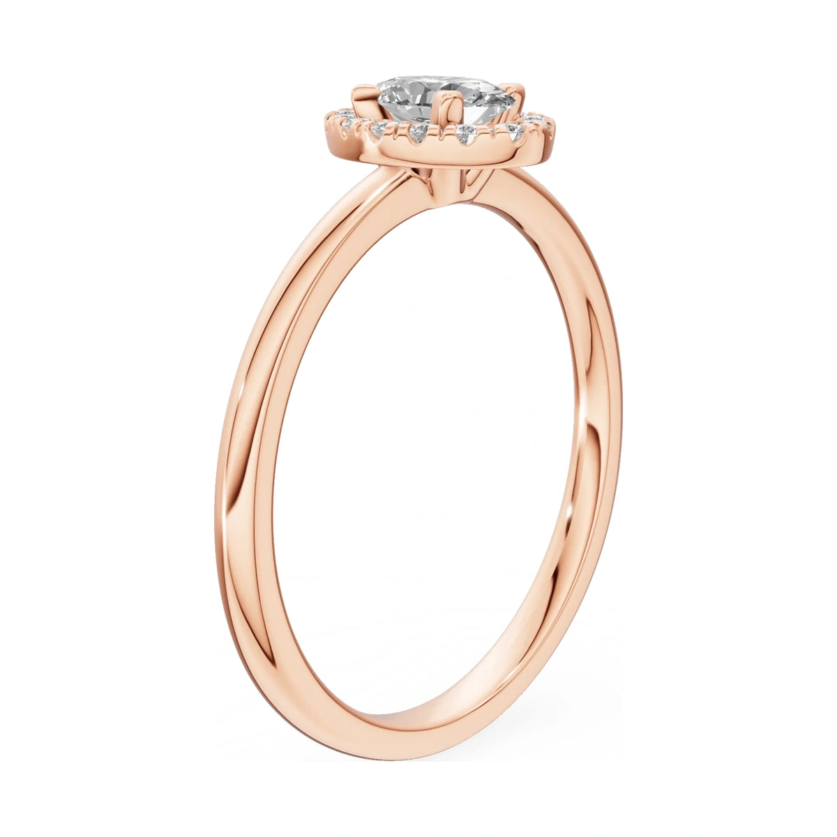 14K rose gold GREMARI Seven Aura ring with 0.30 ct oval-cut natural diamond