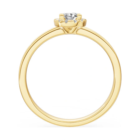 GREMARI Seven Aura oval-cut natural diamond engagement ring in 14K yellow gold, 0.30 ct