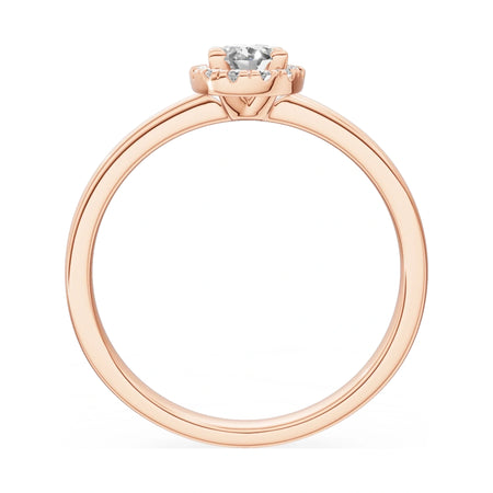 GREMARI Seven Aura oval-cut natural diamond engagement ring in 14K rose gold, 0.30 ct