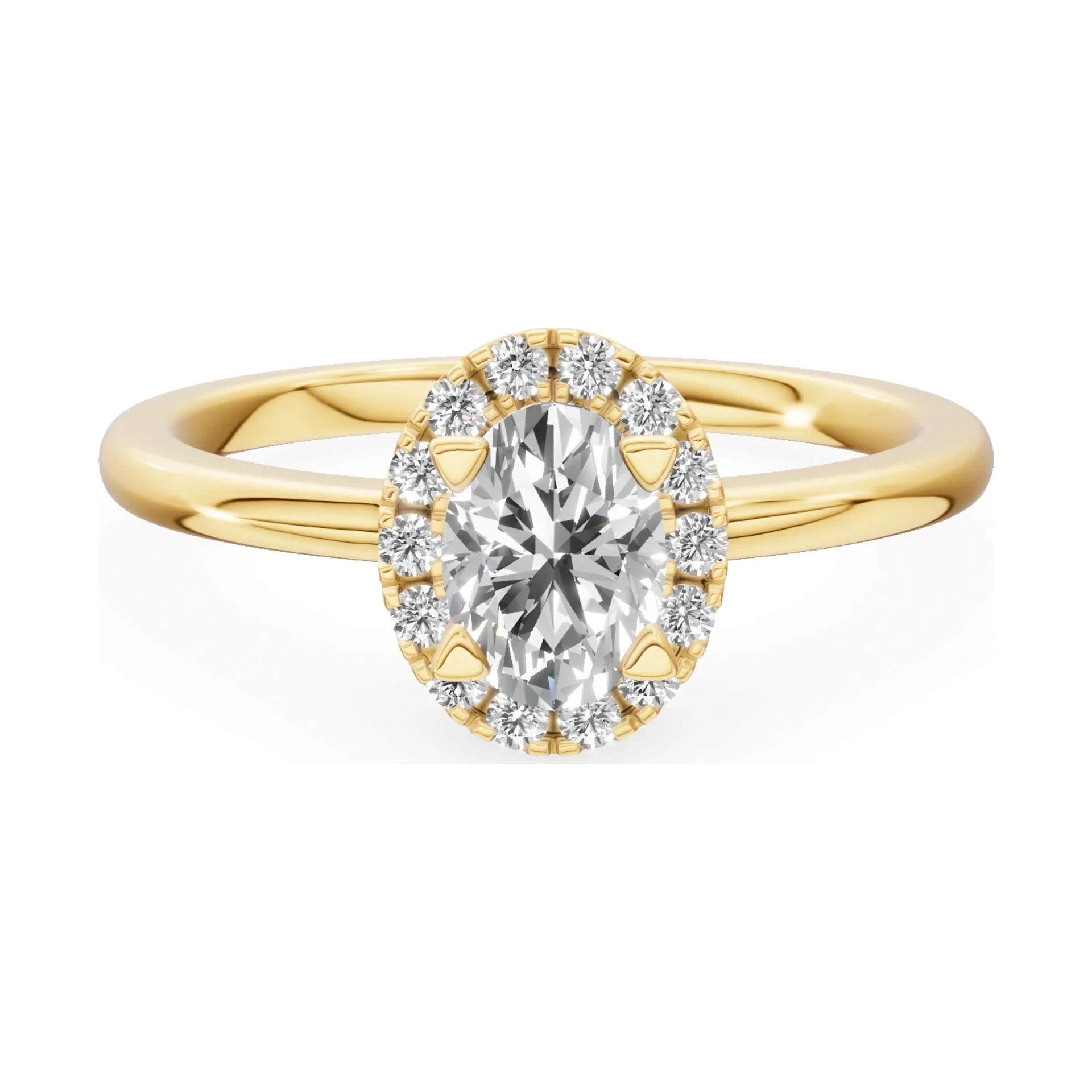 GREMARI Seven Aura 14K yellow gold engagement ring with 0.50 ct oval-cut natural diamond