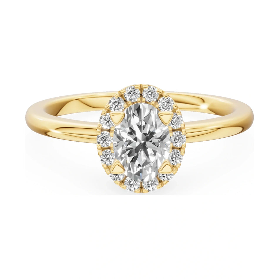 GREMARI Seven Aura 14K yellow gold engagement ring with 0.50 ct oval-cut natural diamond