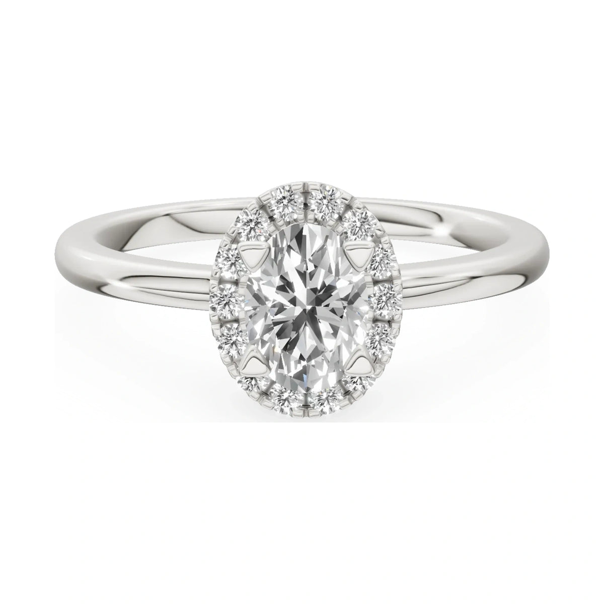 GREMARI Seven Aura 14K white gold engagement ring with 0.50 ct oval-cut natural diamond