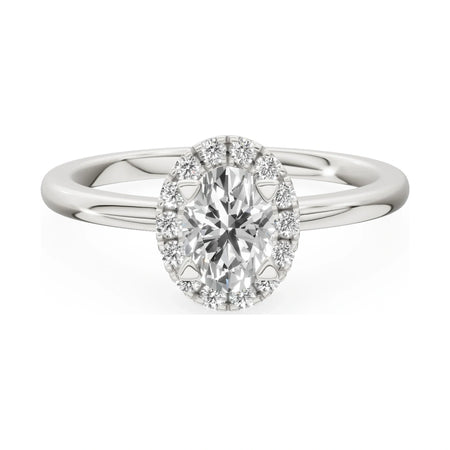 GREMARI Seven Aura 14K white gold engagement ring with 0.50 ct oval-cut natural diamond