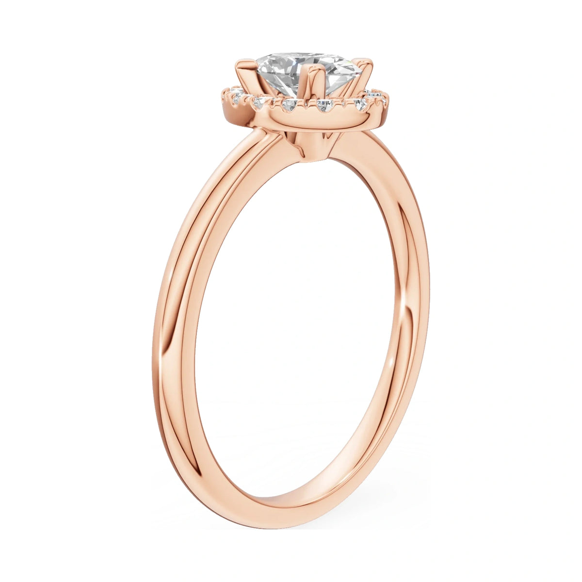 14K rose gold GREMARI Seven Aura ring with 0.50 ct oval-cut natural diamond