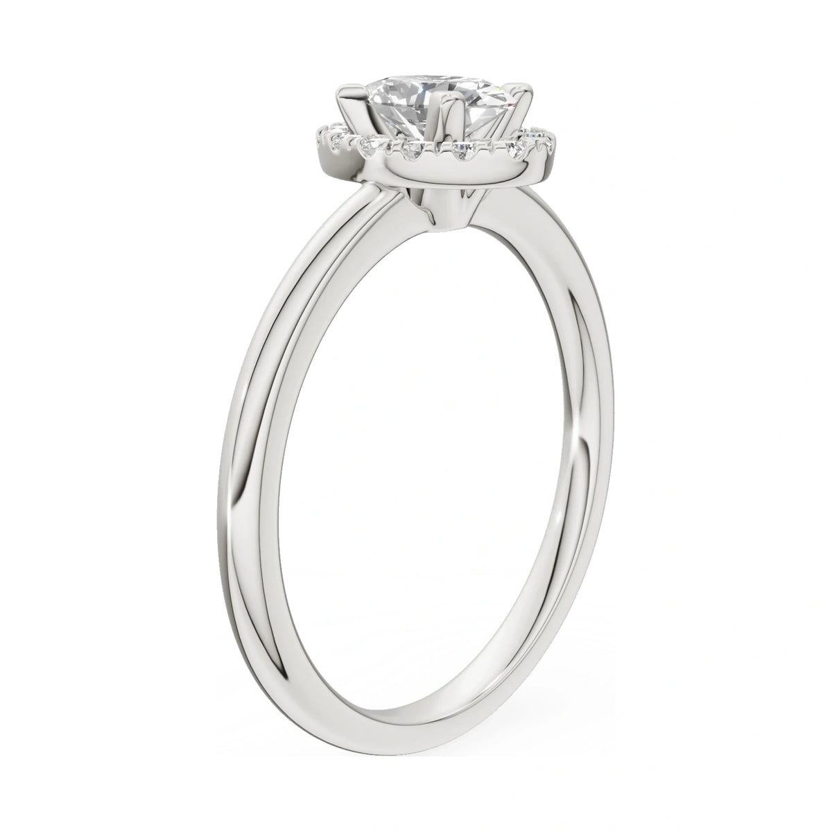 14K white gold GREMARI Seven Aura ring with 0.50 ct oval-cut natural diamond