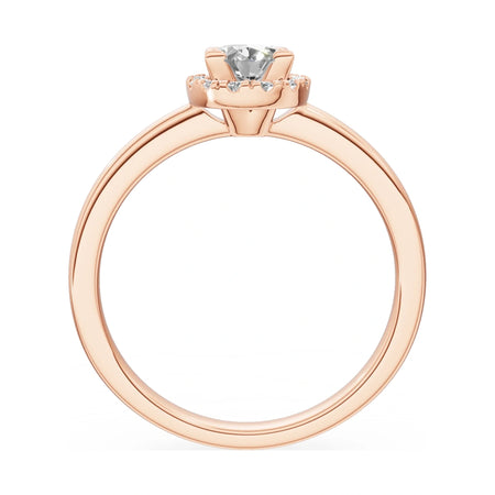GREMARI Seven Aura oval-cut natural diamond engagement ring in 14K rose gold, 0.50 ct