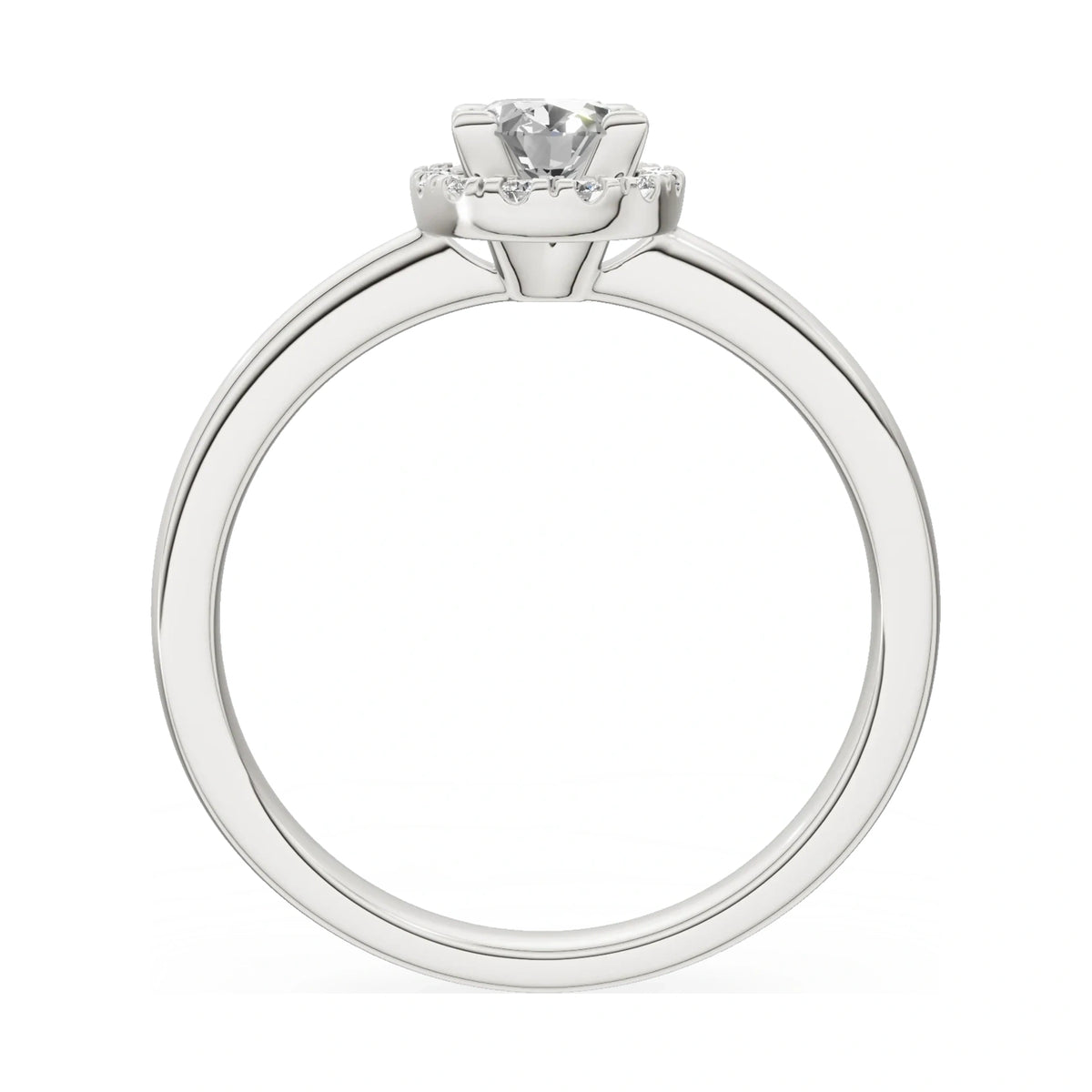 GREMARI Seven Aura oval-cut natural diamond engagement ring in 14K white gold, 0.50 ct