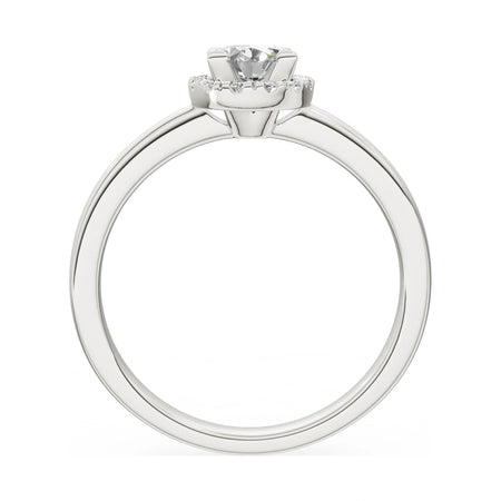 GREMARI Seven Aura oval-cut natural diamond engagement ring in 14K white gold, 0.50 ct