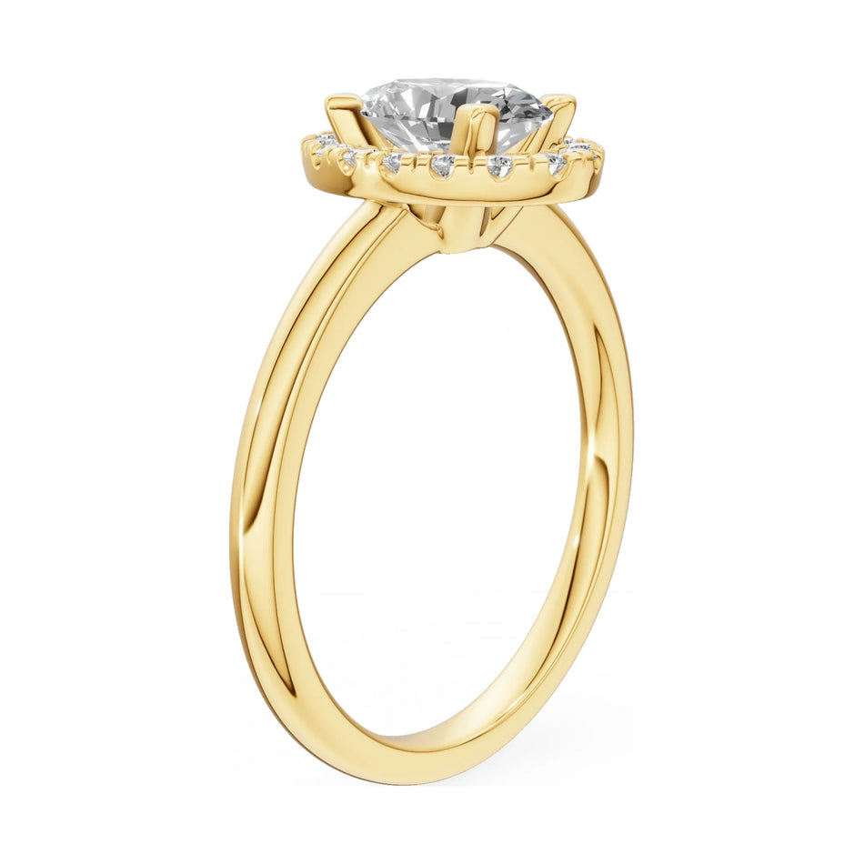 14K yellow gold GREMARI Seven Aura ring with 1.00 ct oval-cut natural diamond