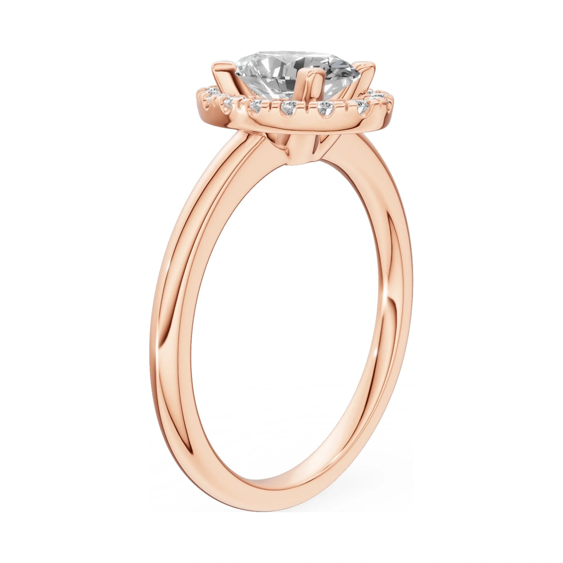 14K rose gold GREMARI Seven Aura ring with 1.00 ct oval-cut natural diamond